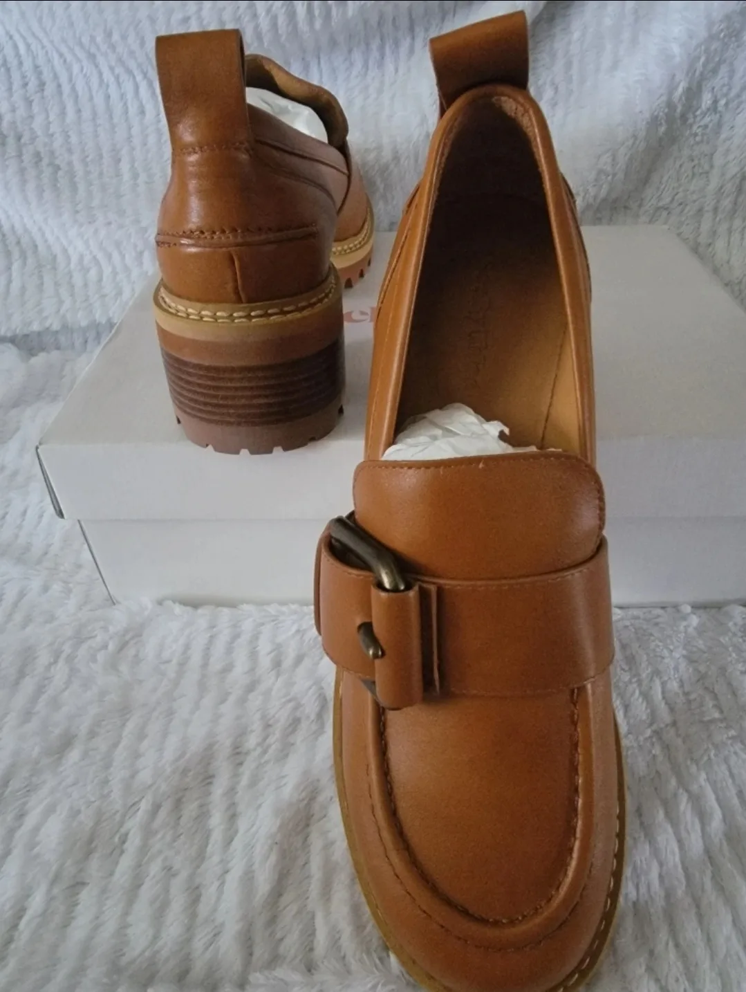 NEW See by Chloé Tan Wilow Heeled Loafers image indicator(3)