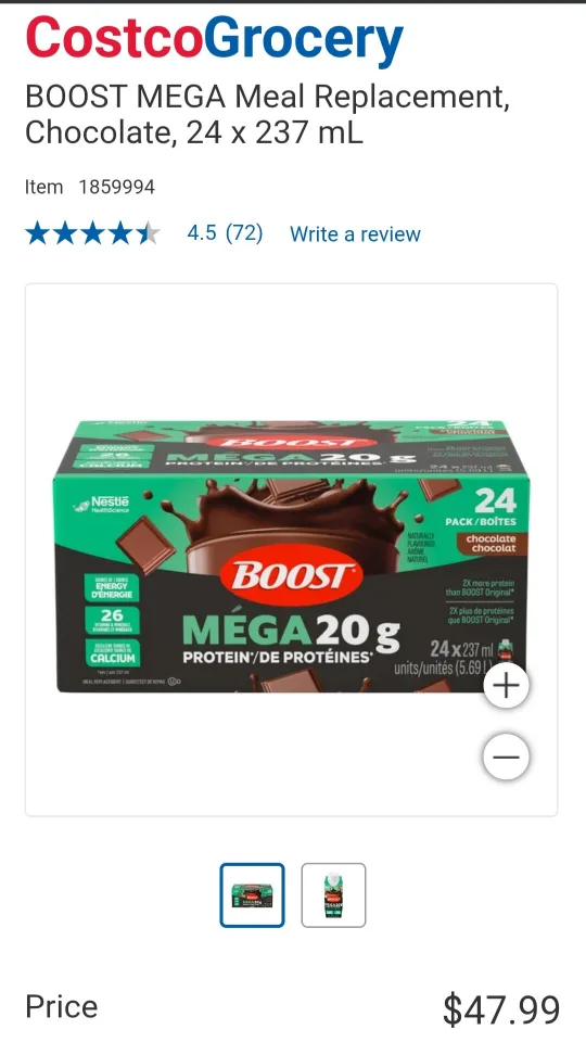 12 Pk Boost Mega 20g Protein Chocolate image indicator(4)