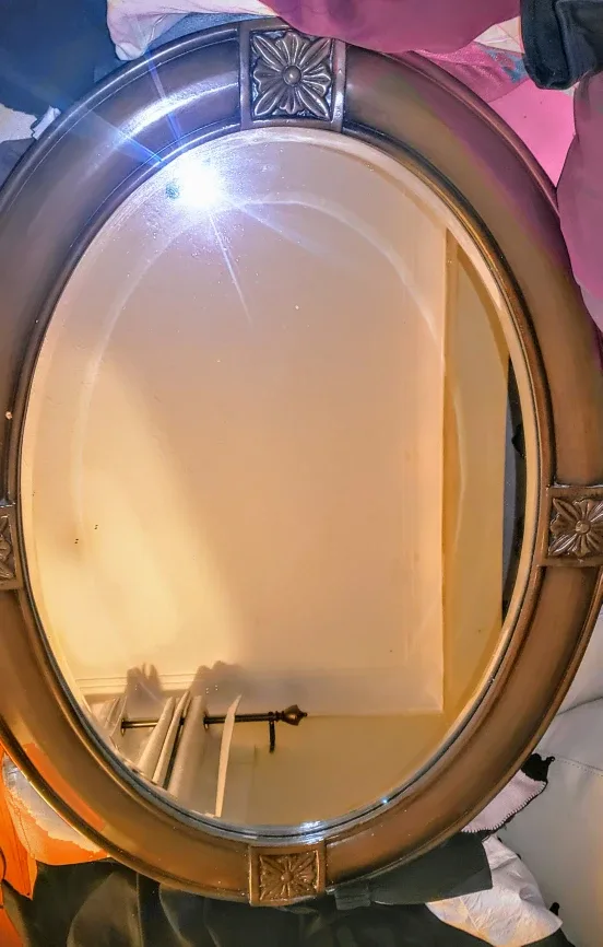 Oval Wall Mirror with Bronze Frame thumbnail