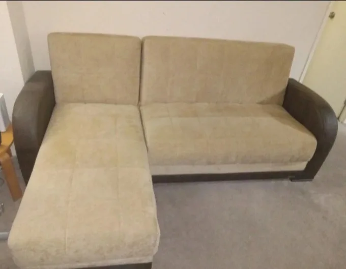 L shaped sofa bed with two storage spaces thumbnail