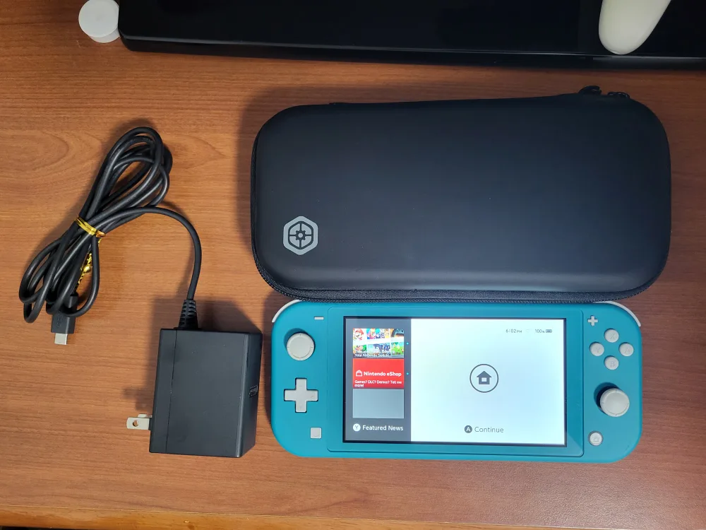 Nintendo Switch Lite - Turquoise with Case & charger thumbnail