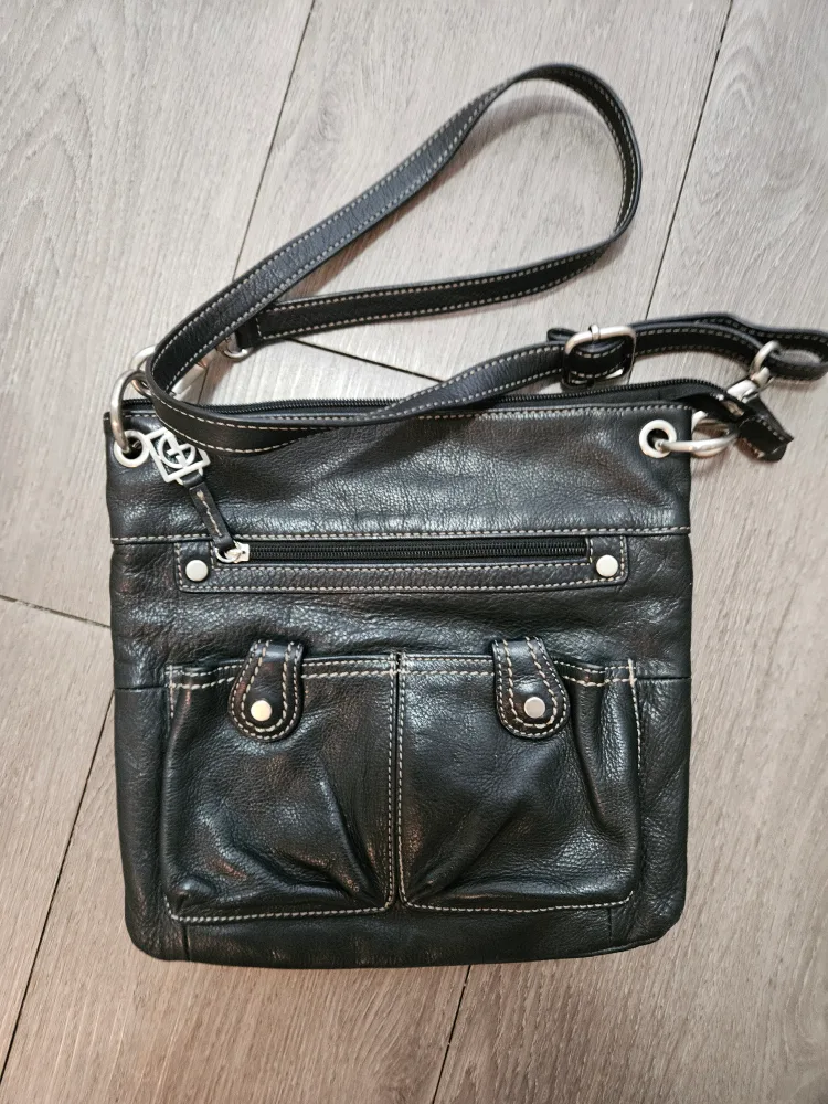 Tignanello Black Leather Crossbody Bag thumbnail