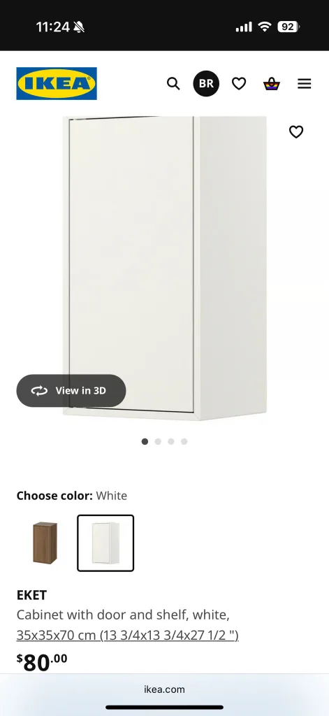 IKEA EKET Grey Cabinet with Door & Shelf thumbnail
