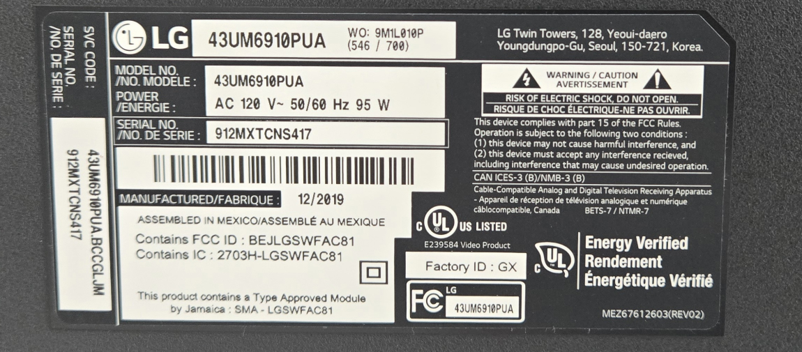 LG 43UM6910PUA 43" 4K UHD Smart TV - photo 4