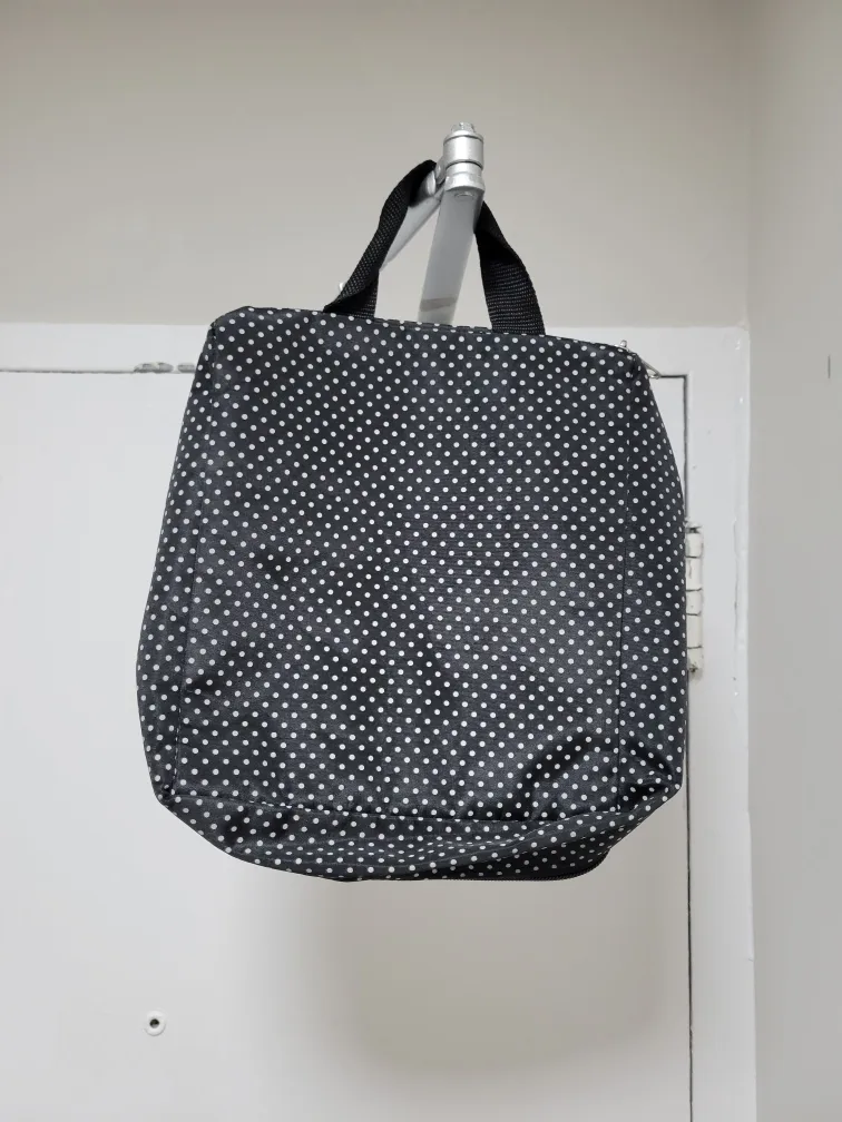 Hanging Travel Toiletry Bag - Black Polka Dot image indicator(2)