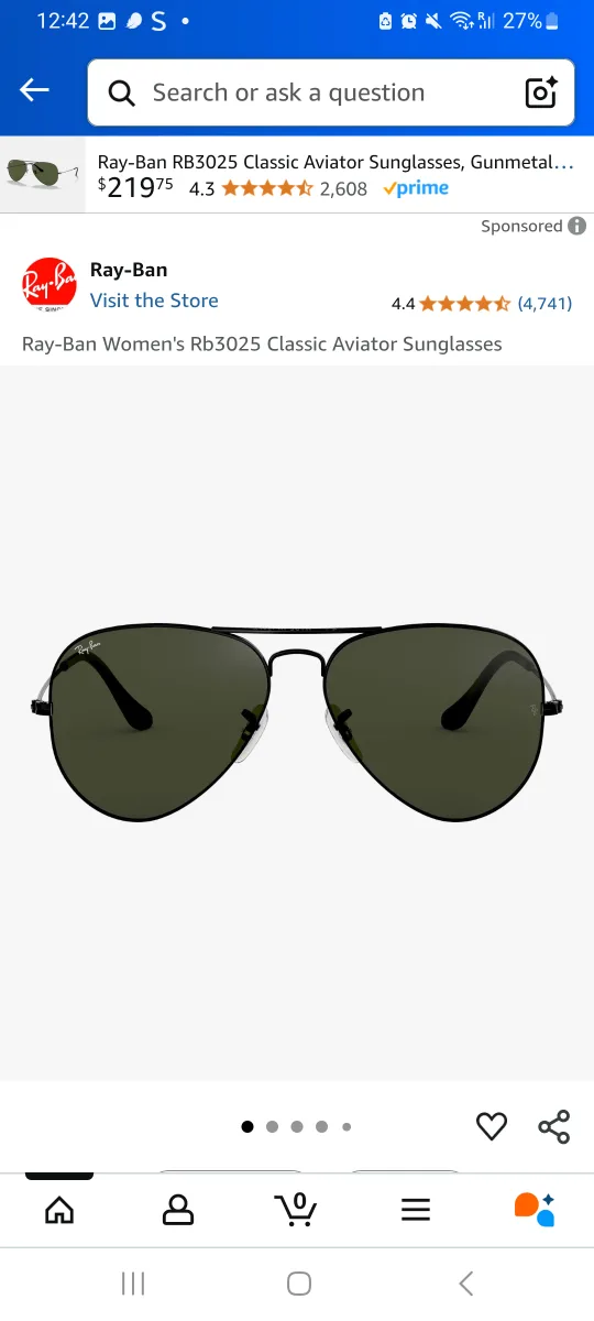 Ray ban- Black/Green image indicator(3)