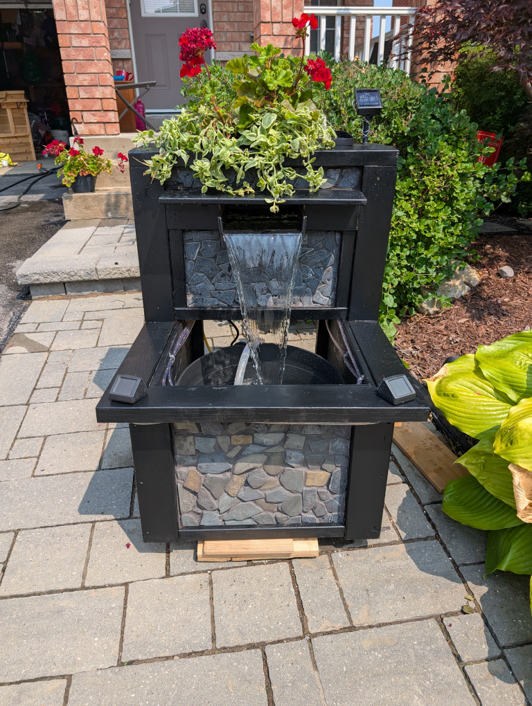 Outdoor Water Fountain with Planter