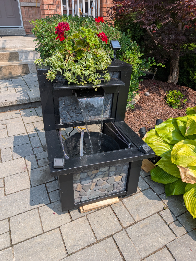 Outdoor Water Fountain with Planter - photo 2