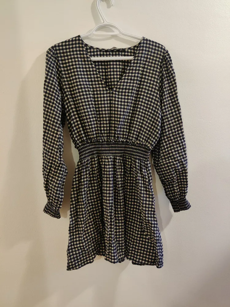 Zara Gingham Mini Dress - Size Small thumbnail