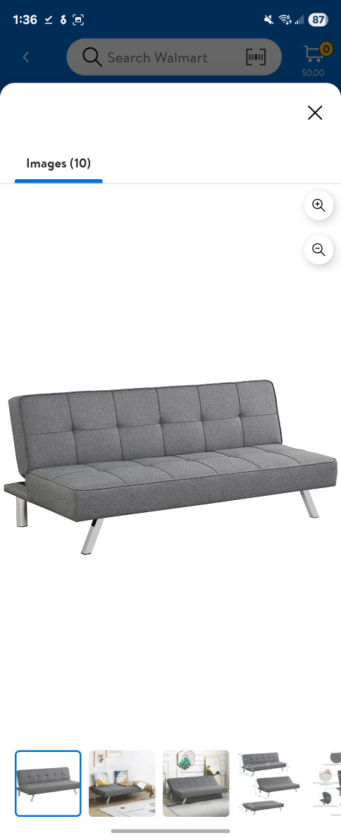 DHP Emily Futon - Grey Linen
