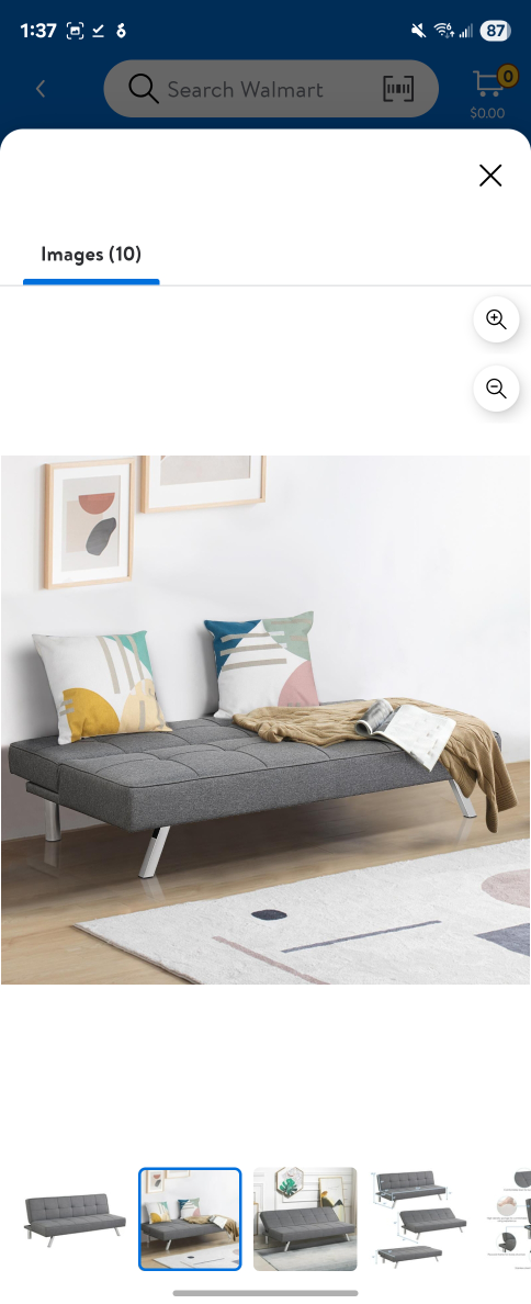 DHP Emily Futon - Grey Linen - photo 2