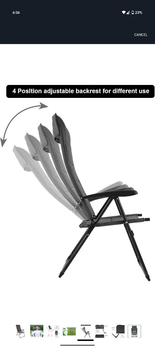 SunnyFeel Reclining Folding Patio Lounge Chair for Adults image indicator(5)