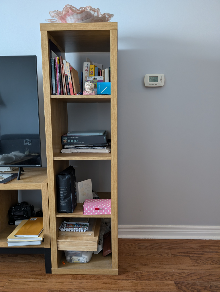 Tall Wooden Shelf Unit