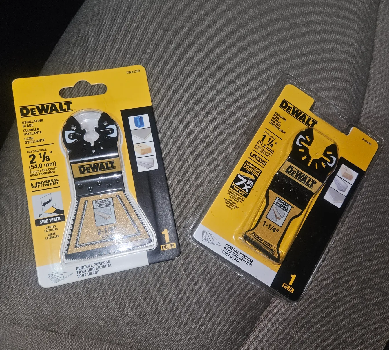 New DeWalt Oscillating Blades - 2-1/8" & 1-1/4" thumbnail