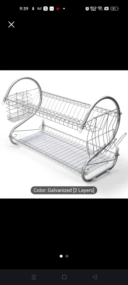 Galvanized 2-Layer Dish Rack🥕 thumbnail