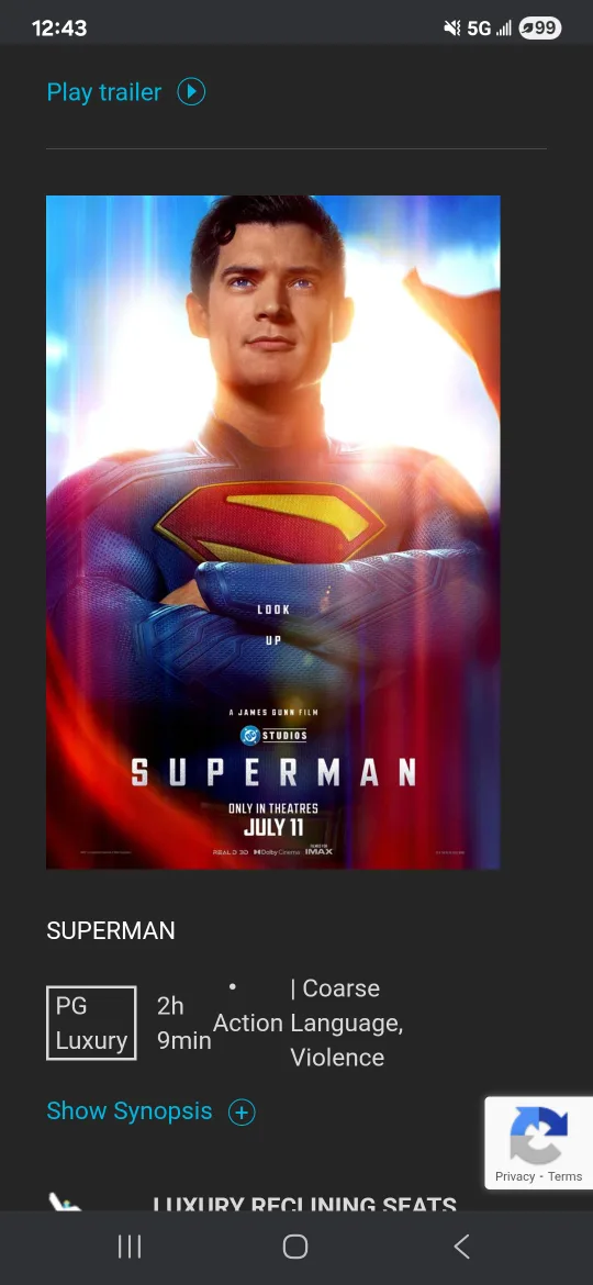2 SuperMan Tickets - 29th July at Imagine Cinemas thumbnail