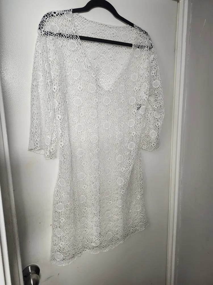 White Lace Cover-Up Dress thumbnail