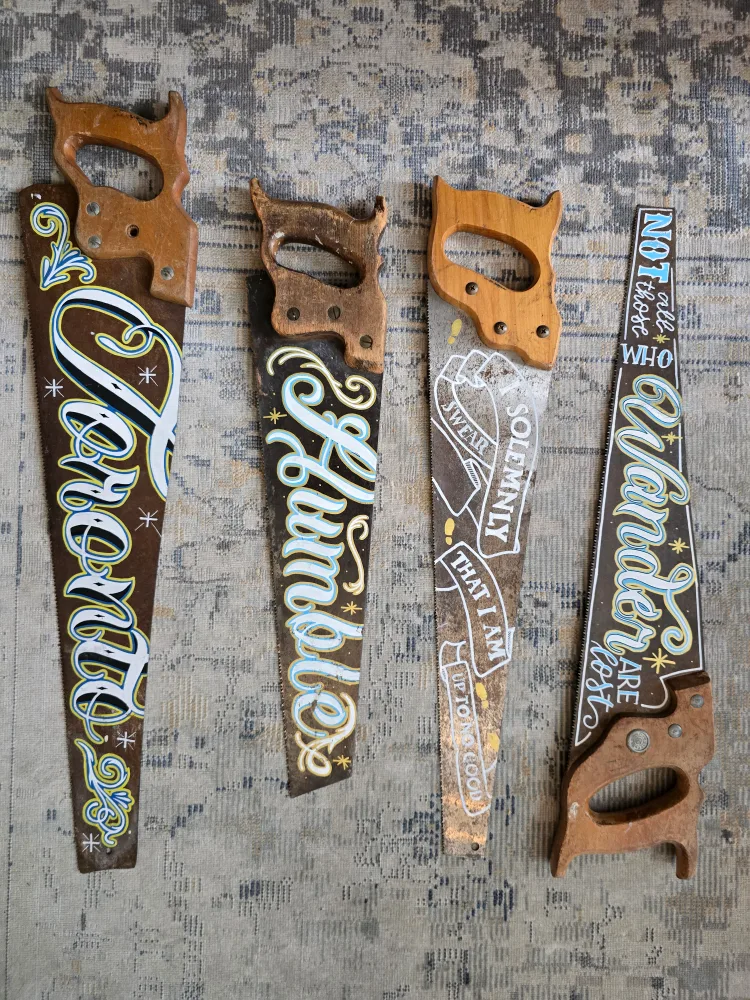 Hand-Painted Decorative Vintage Hand Saws thumbnail