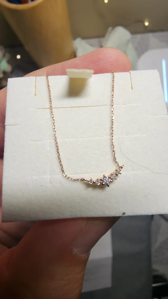 Canal 4℃ K10 Rose Gold Necklace with Diamonds image indicator(9)