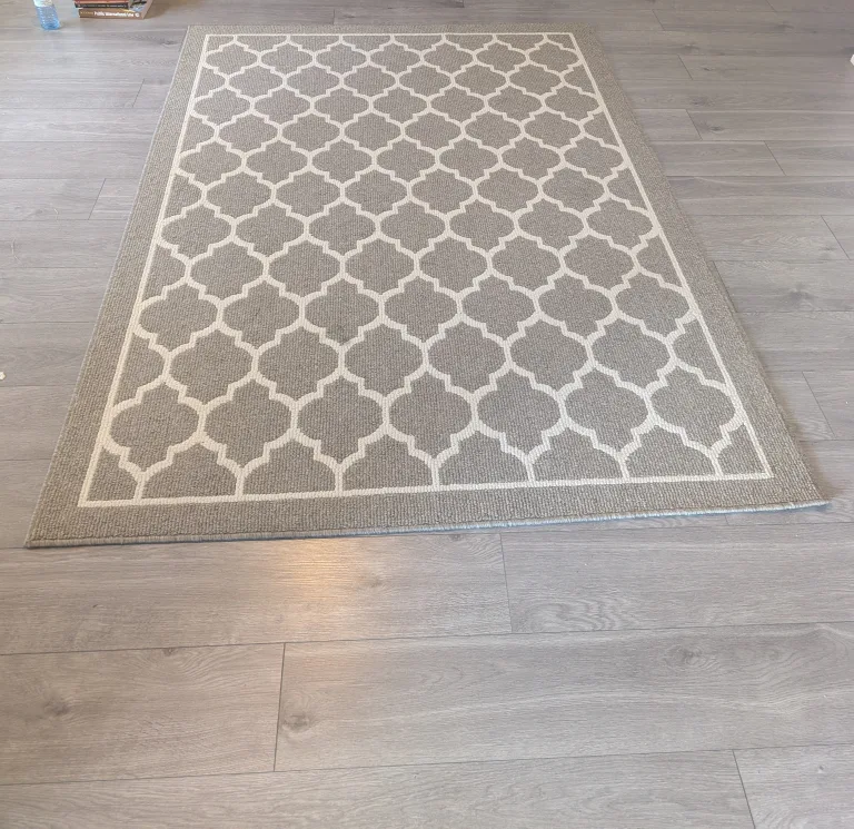 Moving out Sale Grey Patterned Area Rug 155 cm x 213 cm thumbnail