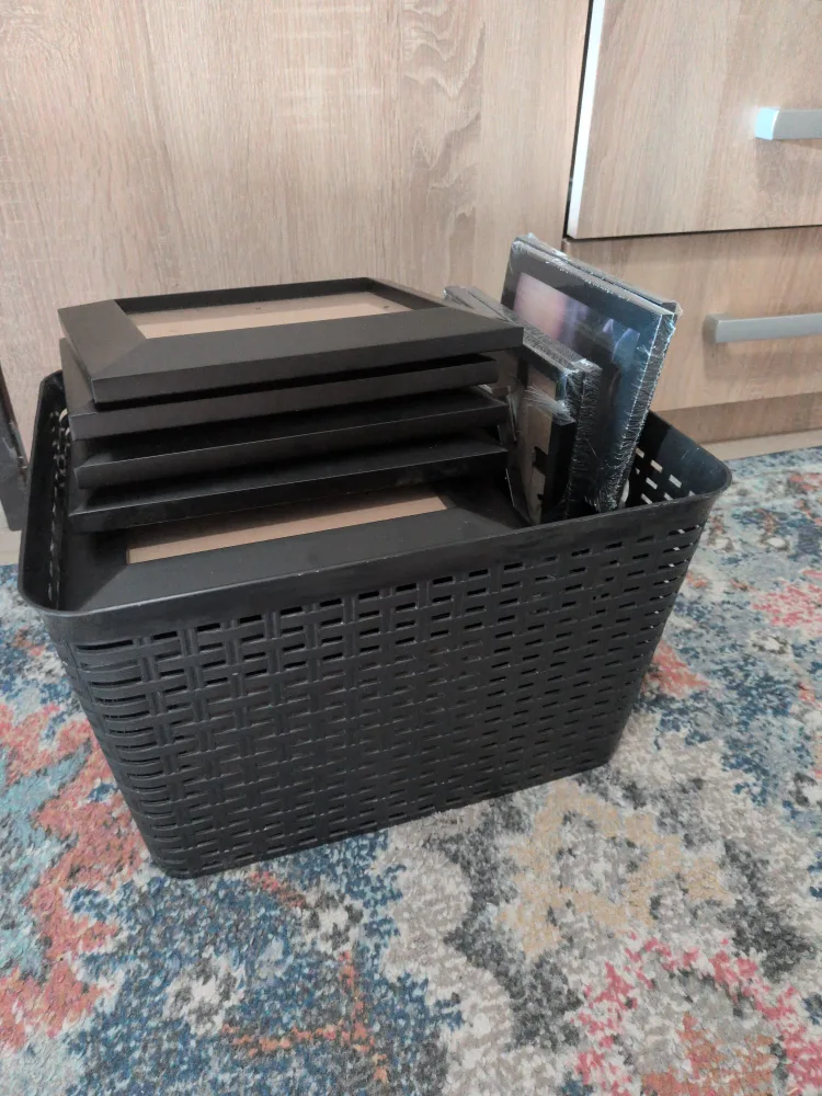 31-Piece Black Picture Frame Lot with Storage Bin thumbnail