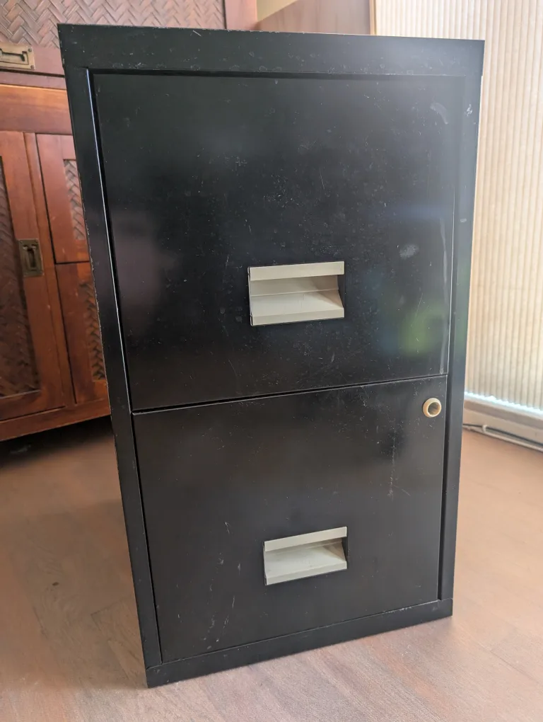 18" Deep Black Two-Drawer Filing Cabinet thumbnail