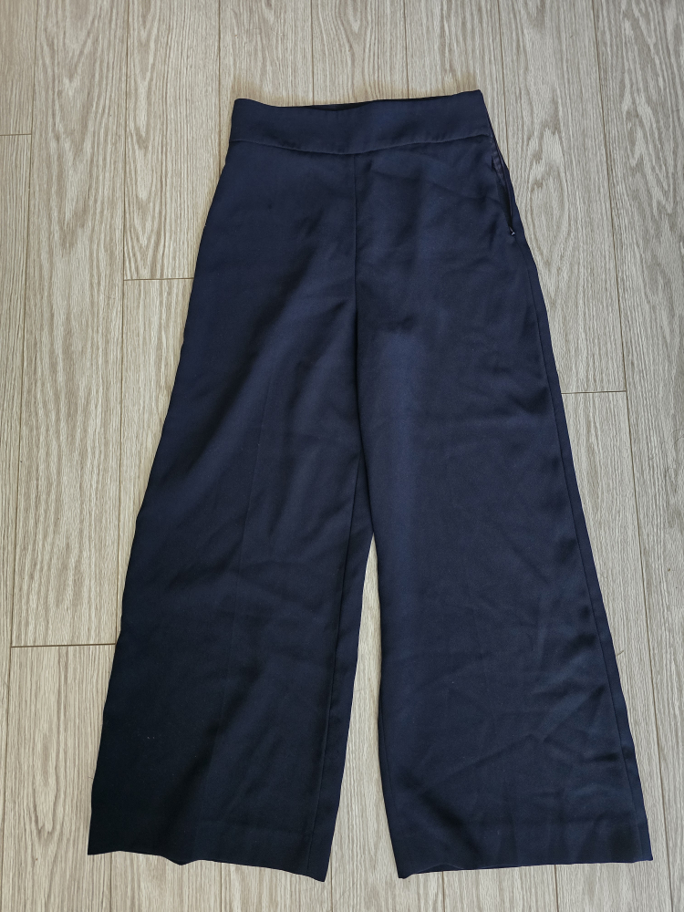 Zara Woman Navy Blue Wide Leg Pants - Size XS