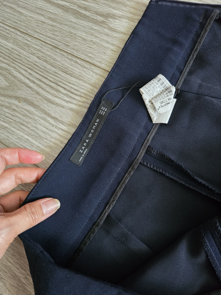 Zara Woman Navy Blue Wide Leg Pants - Size XS - photo 3