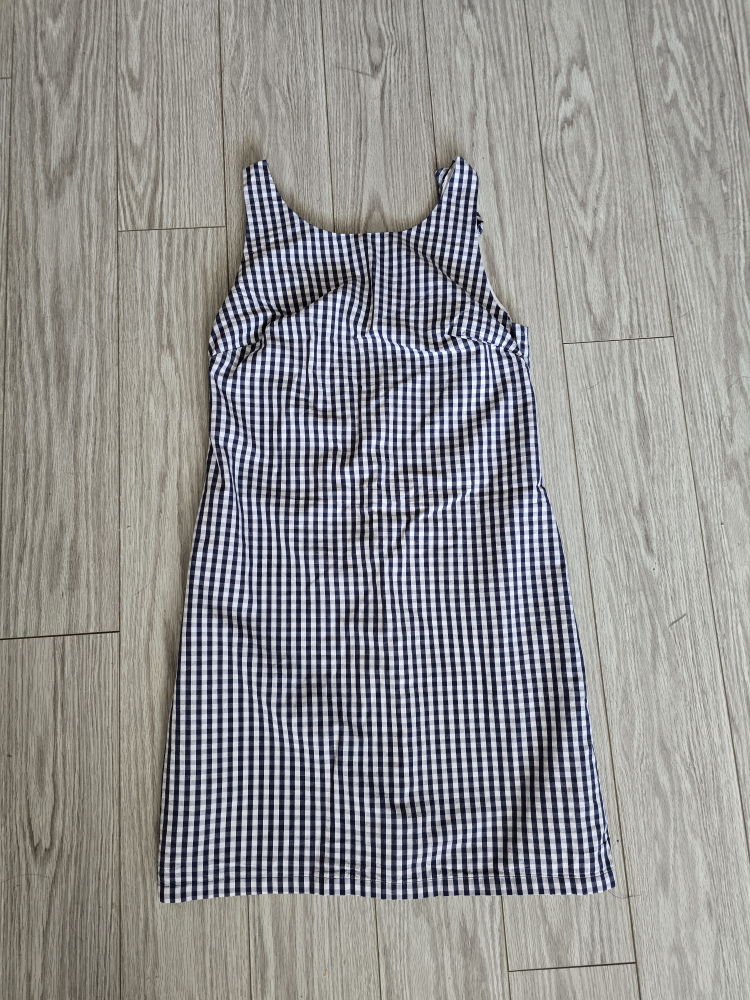 Gingham Dress - Navy and White