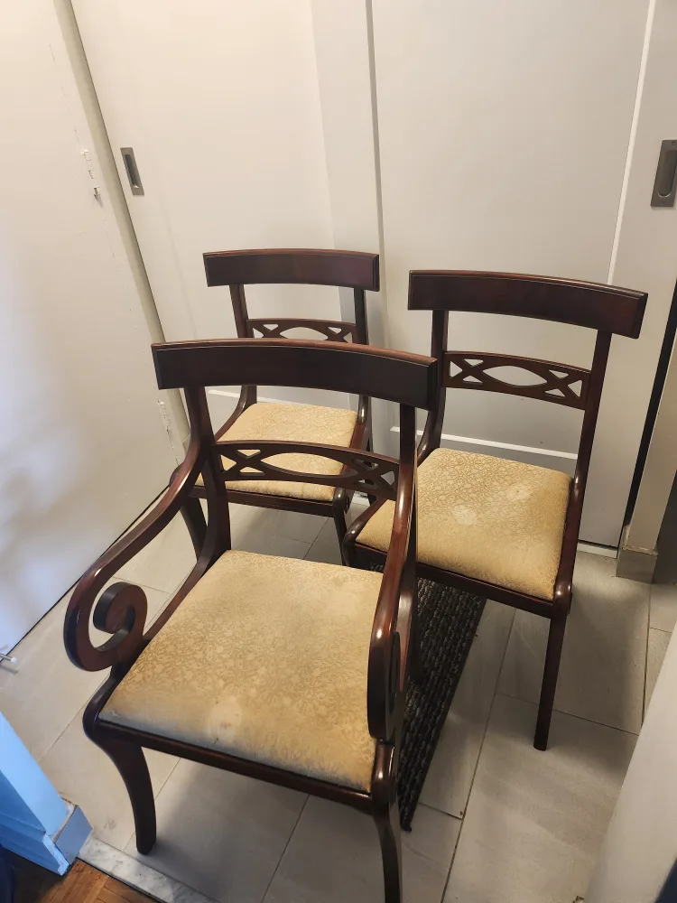Set of 3 Wooden Dining Chairs thumbnail