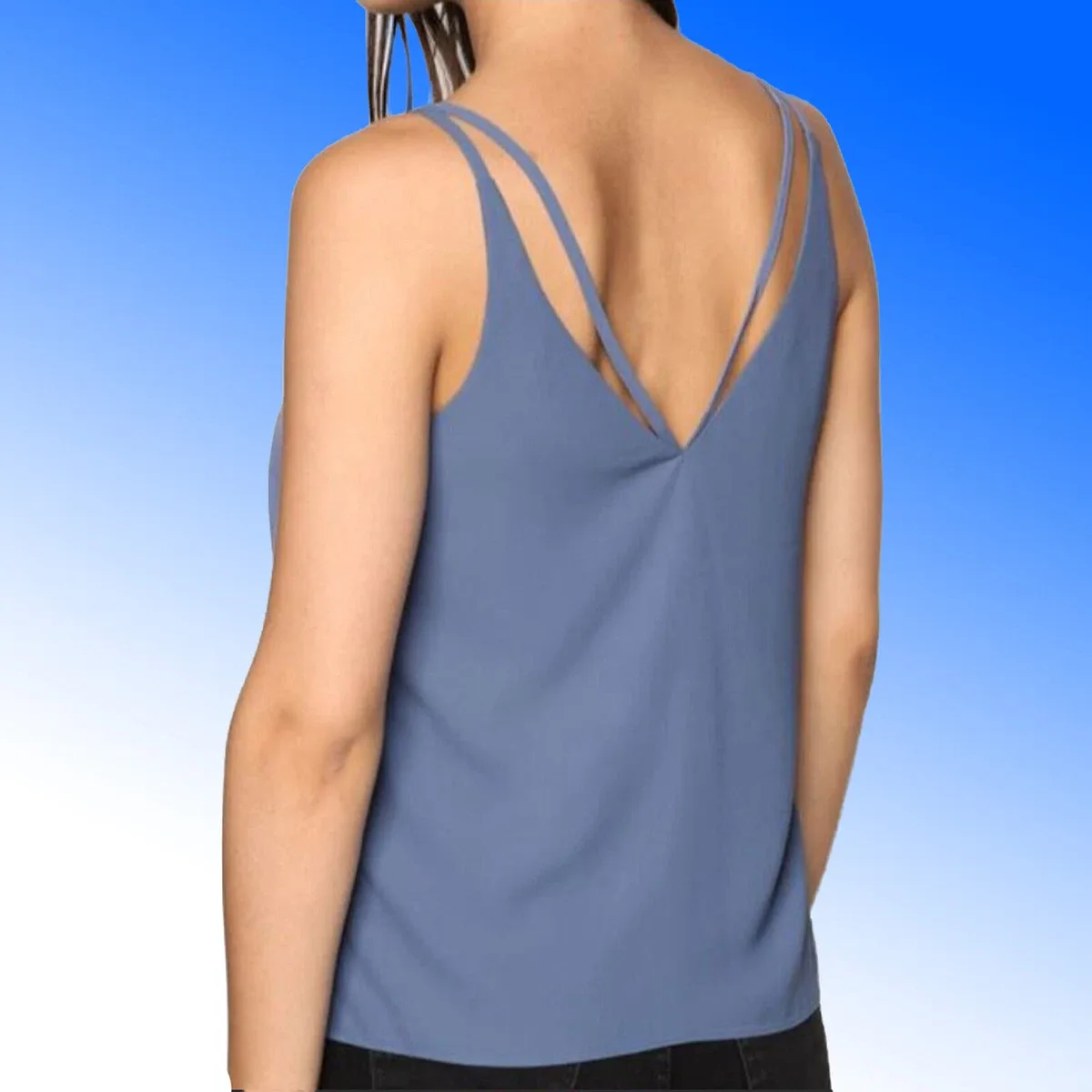 TopShop Blue Tank Top with Double Straps thumbnail