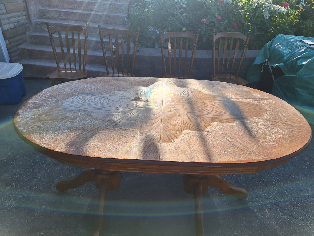 Solid Oak Dining Table with 4 Chairs - photo 3