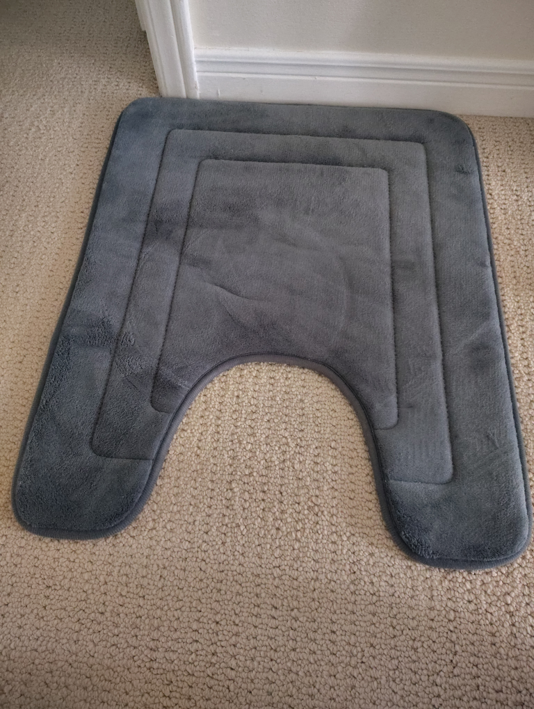 Grey Toilet Seat Cover Mat