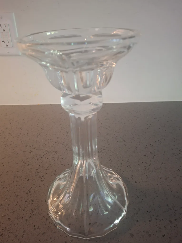 Clear Glass Candlestick Holder thumbnail