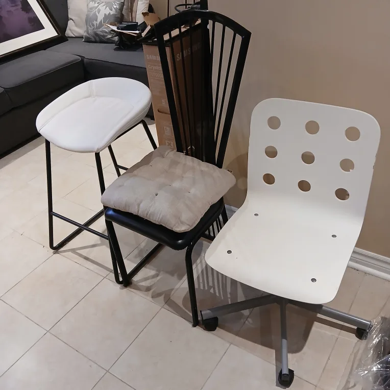 Various Chairs - Bar Stool, Black Spindle, White Office image indicator(2)
