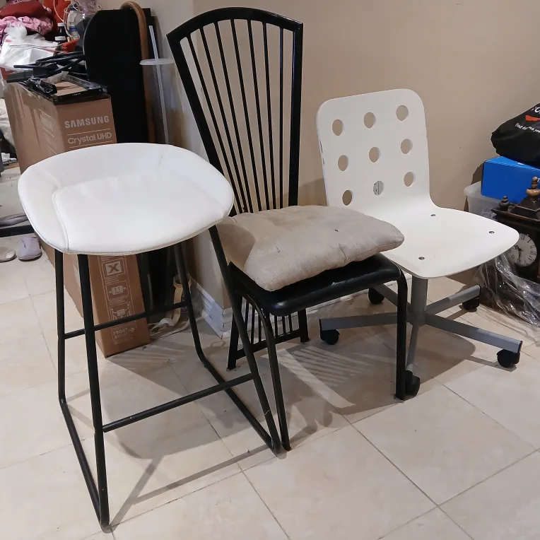 Various Chairs - Bar Stool, Black Spindle, White Office image indicator(3)