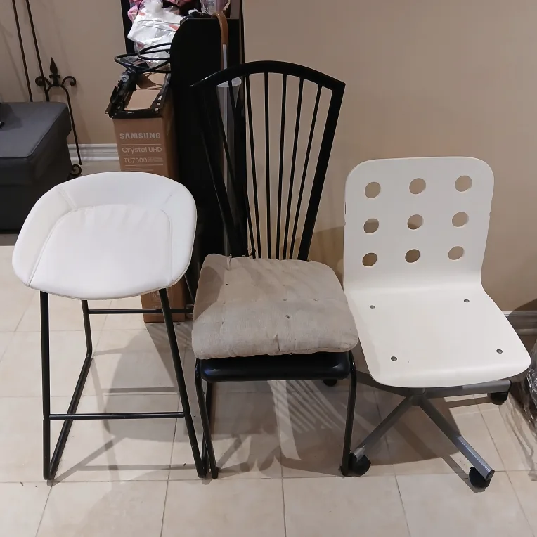 Various Chairs - Bar Stool, Black Spindle, White Office image indicator(4)