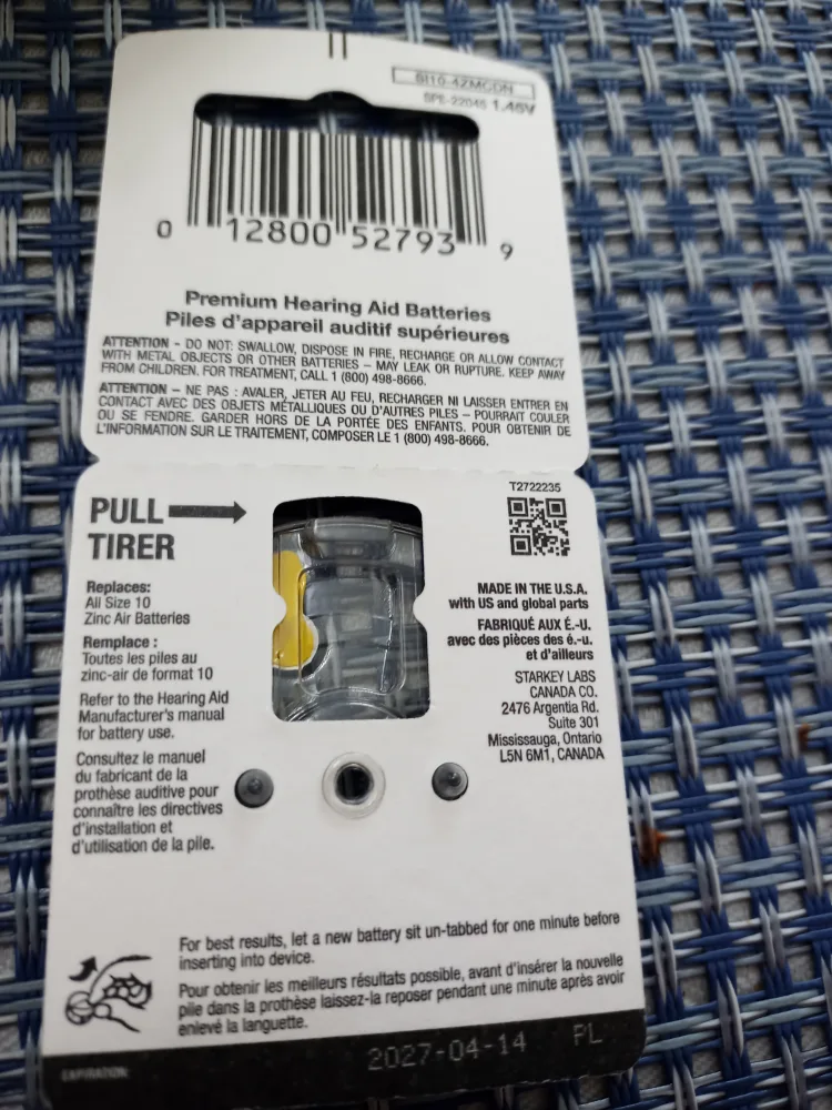 Premium Mercury Free Hearing Aid Batteries - Size 10 - New! image indicator(2)