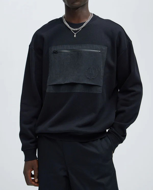 NEW Men's Fashion Nova Black Pocket Sweater Size XL