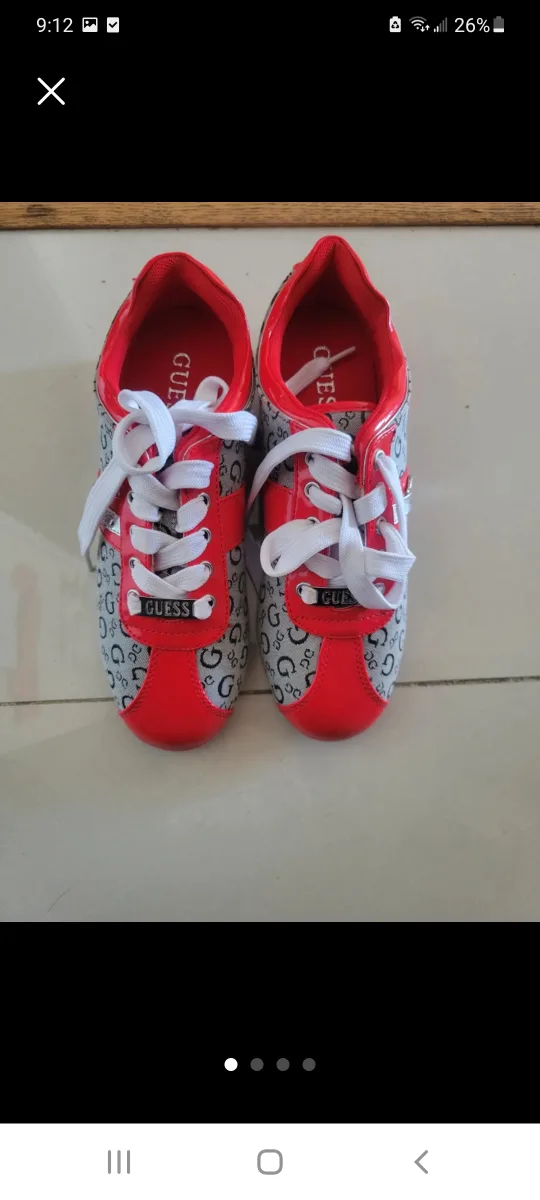 Guess Sneakers, Size 6, Red & Grey