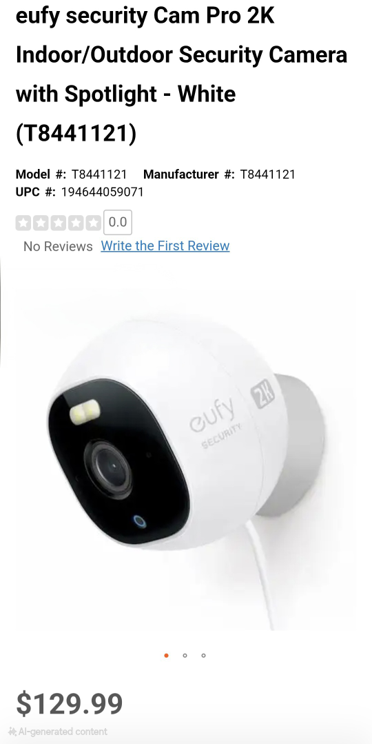eufy Security Cam Pro 2K Indoor/Outdoor Camera