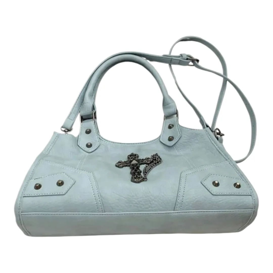Light Blue Shoulder Bag with Cross Charm image indicator(5)