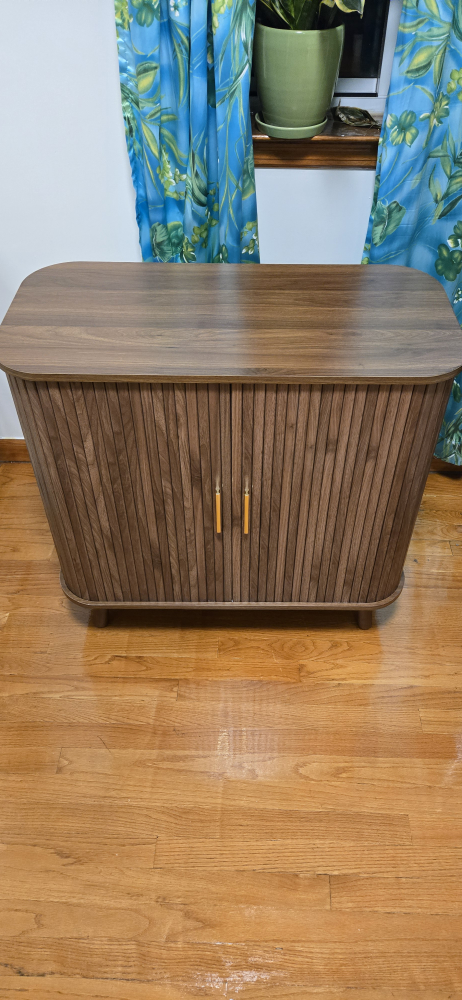 Brown Wood Accent Cabinet with Doors - photo 2