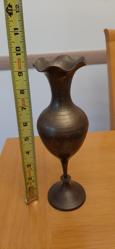 Brass vase with engravings. India - photo 5