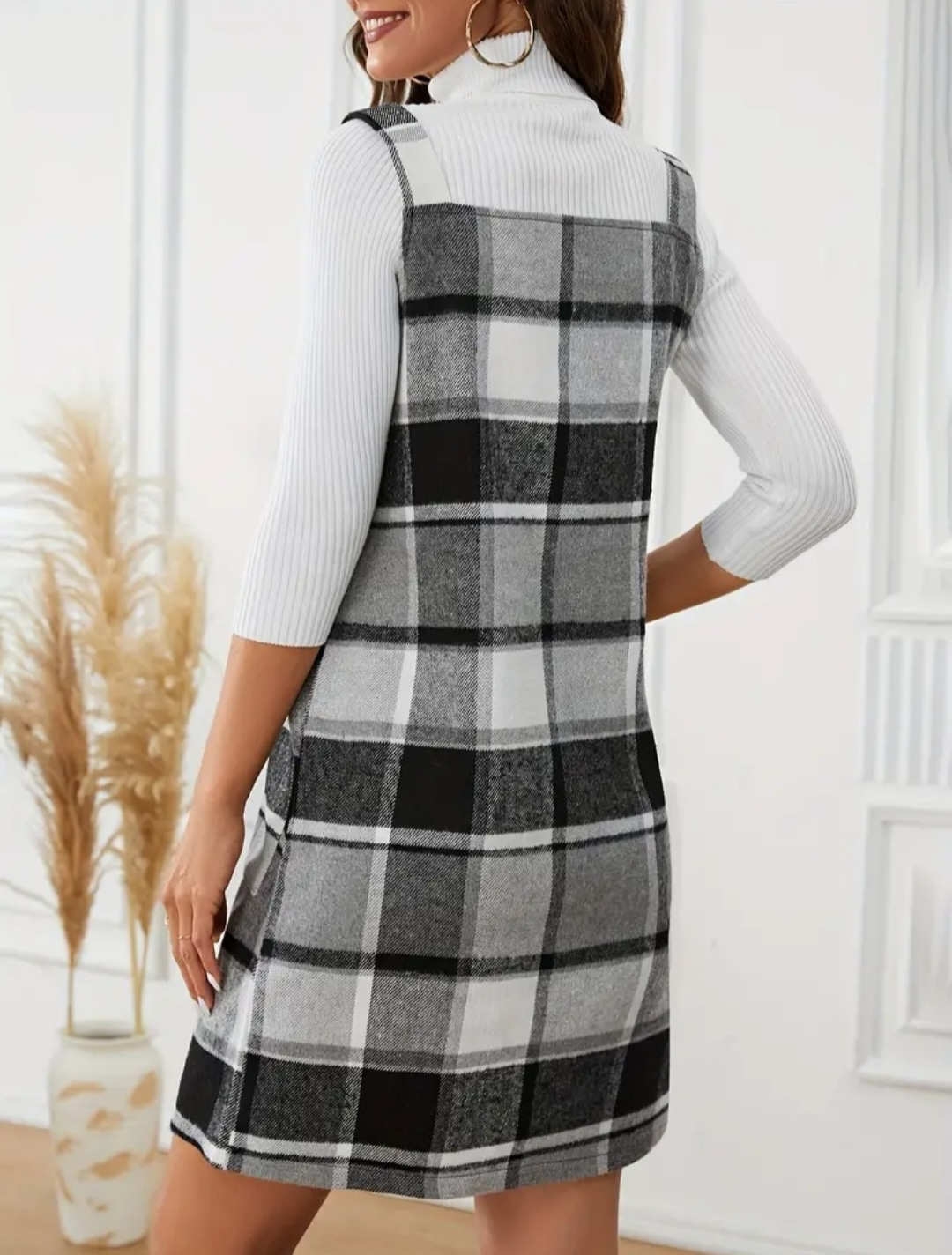 Plaid Overall Dress - photo 2