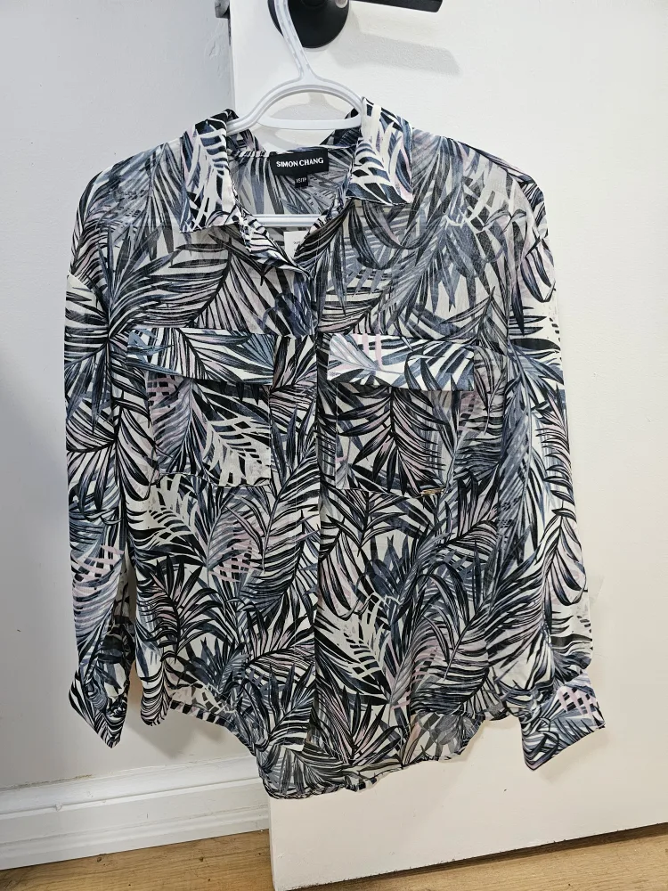 Simon Chang XS/TP Leaf Print Blouse thumbnail