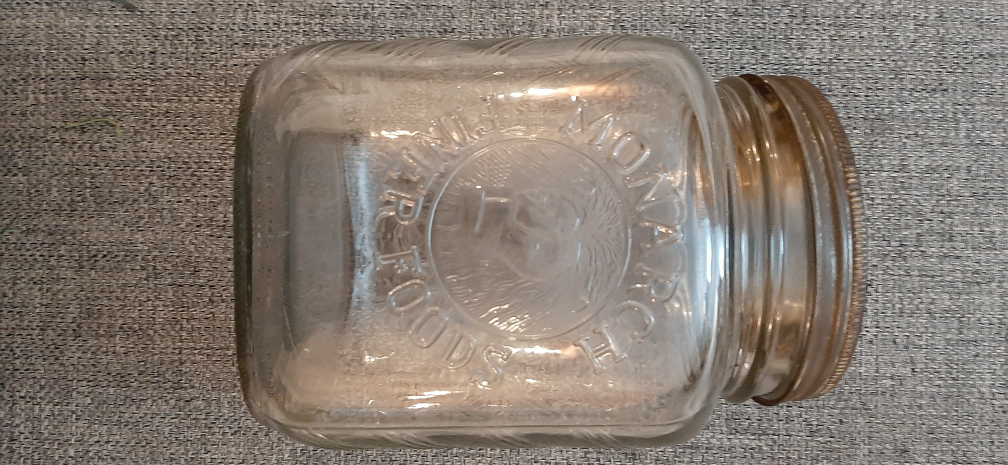 Vintage Monarch Fine Foods Glass Jar
