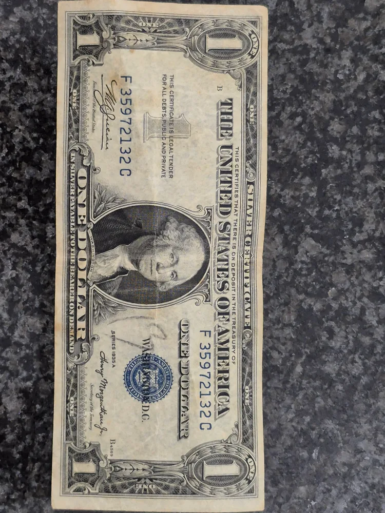 1935A Series One Dollar Bill thumbnail