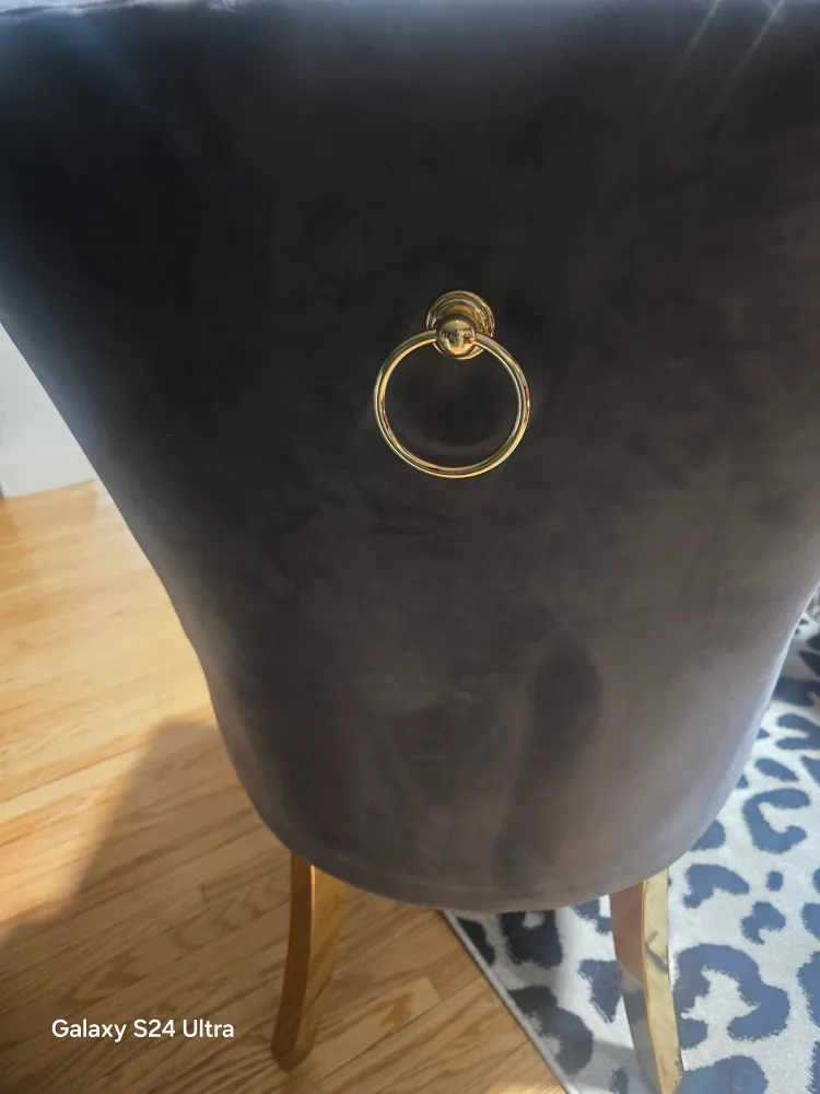 Grey Velvet Accent Chair with Gold Legs image indicator(2)