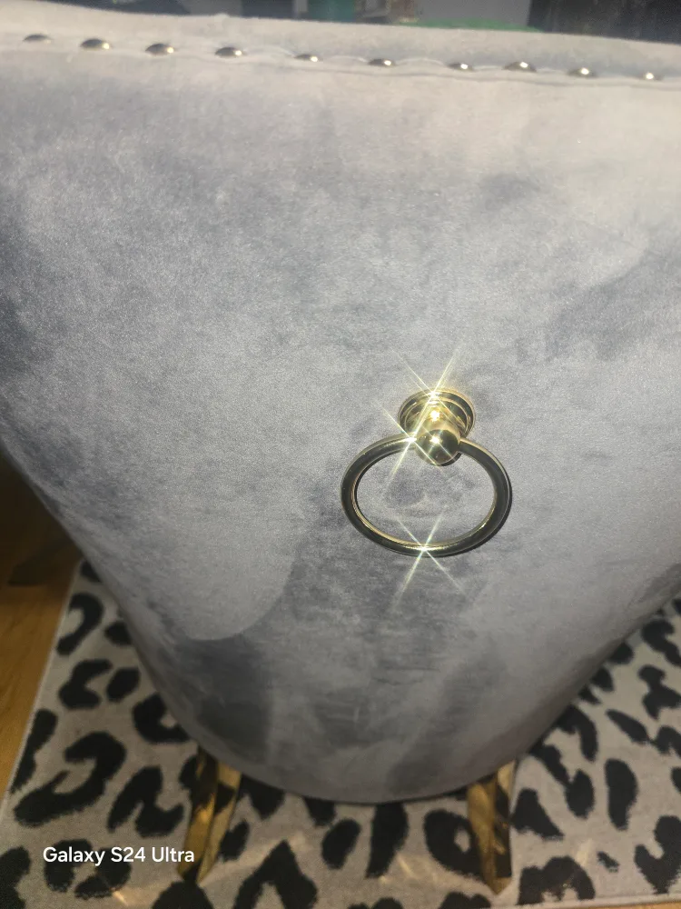 Grey Velvet Accent Chair with Gold Legs image indicator(3)